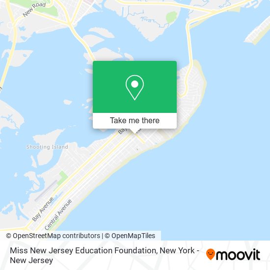 Mapa de Miss New Jersey Education Foundation