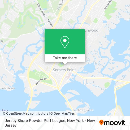 Jersey Shore Powder Puff League map
