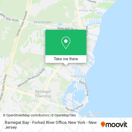 Mapa de Barnegat Bay - Forked River Office