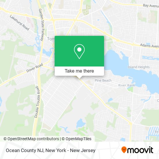 Mapa de Ocean County NJ