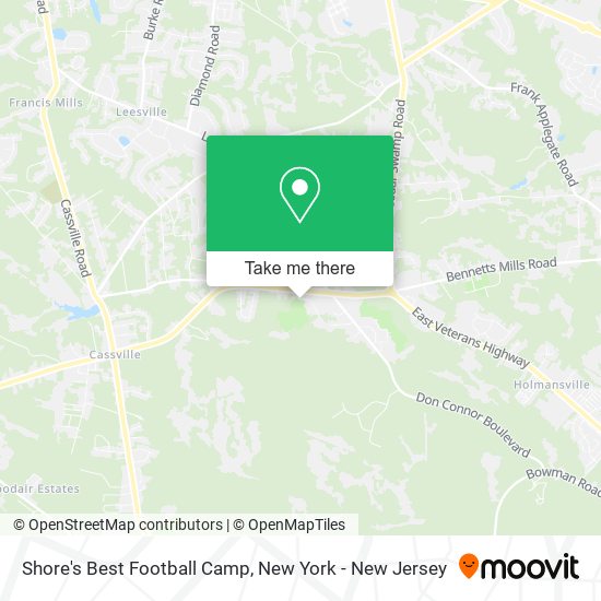 Shore's Best Football Camp map