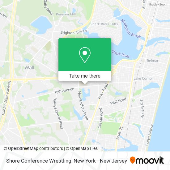 Mapa de Shore Conference Wrestling