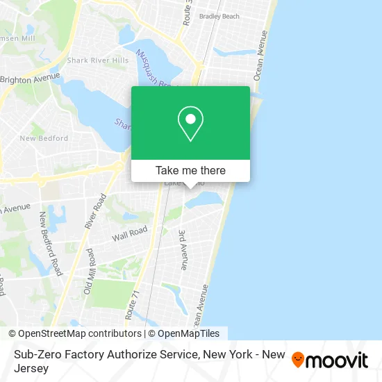 Sub-Zero Factory Authorize Service map