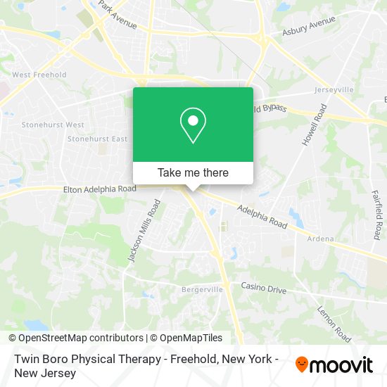 Twin Boro Physical Therapy - Freehold map