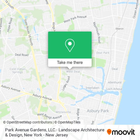 Mapa de Park Avenue Gardens, LLC.- Landscape Architecture & Design