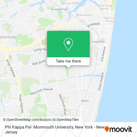 Mapa de Phi Kappa Psi- Monmouth University