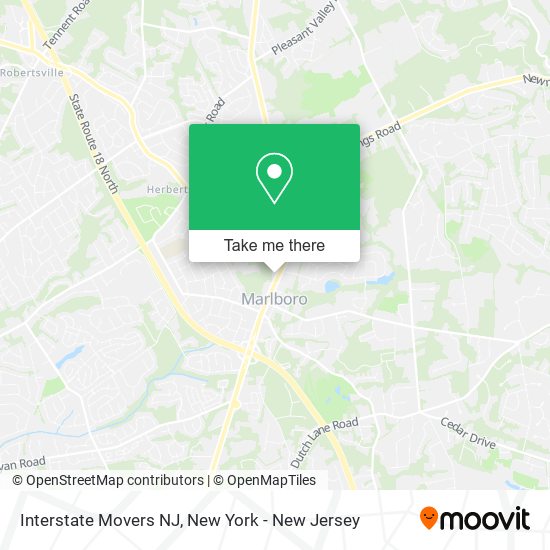 Mapa de Interstate Movers NJ