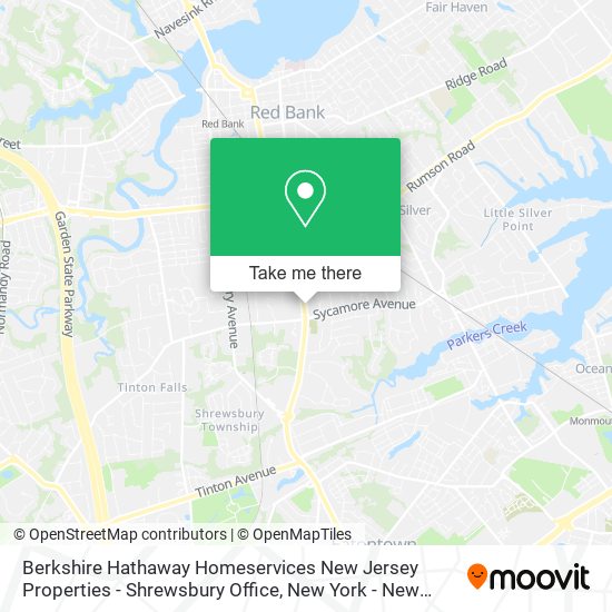 Mapa de Berkshire Hathaway Homeservices New Jersey Properties - Shrewsbury Office