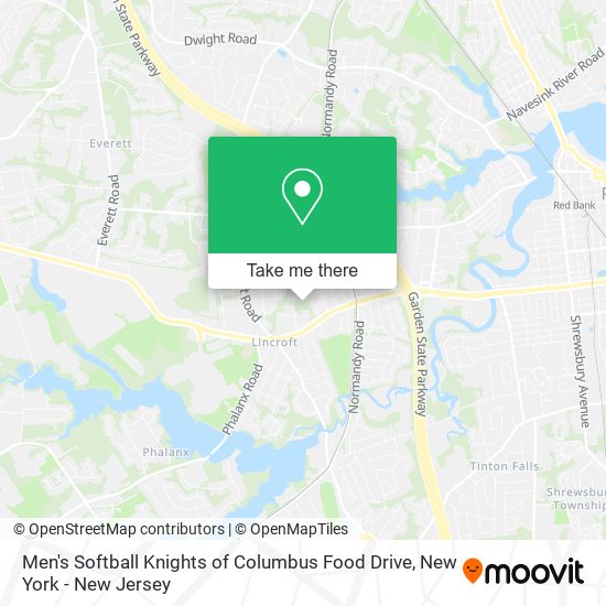 Men's Softball Knights of Columbus Food Drive map