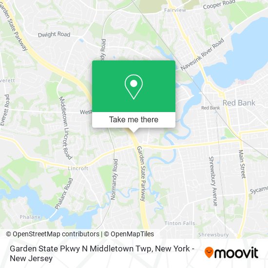 Garden State Pkwy N Middletown Twp map