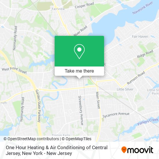 Mapa de One Hour Heating & Air Conditioning of Central Jersey