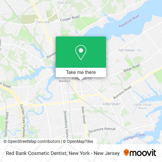 Red Bank Cosmetic Dentist map