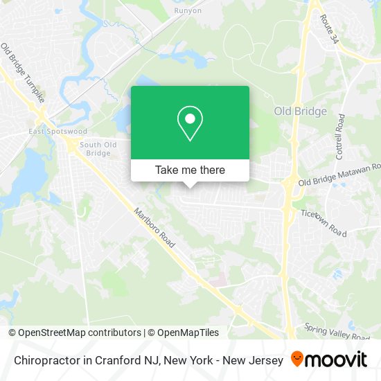 Chiropractor in Cranford NJ map