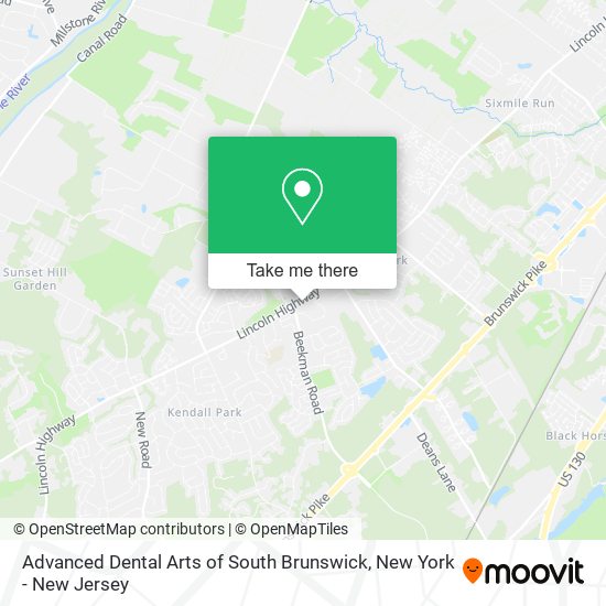 Advanced Dental Arts of South Brunswick map