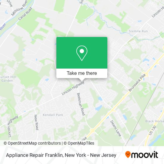 Appliance Repair Franklin map