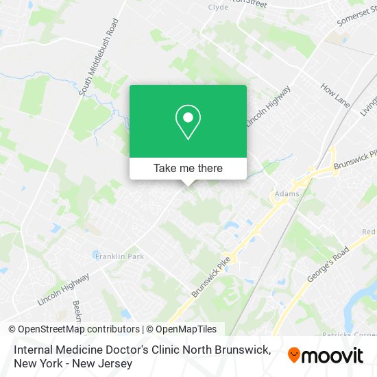 Internal Medicine Doctor's Clinic North Brunswick map