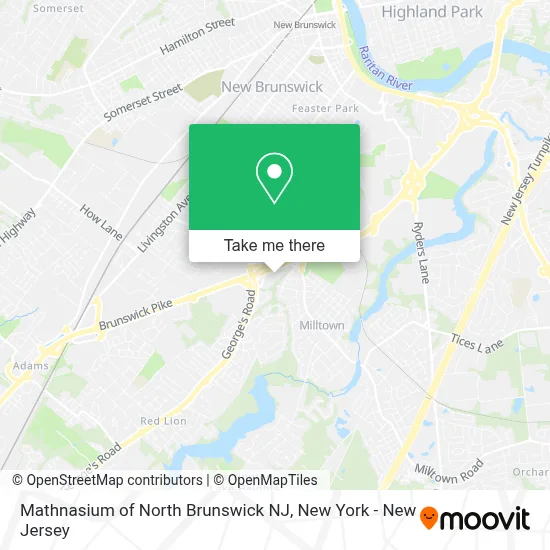 Mathnasium of North Brunswick NJ map
