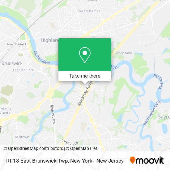 Mapa de RT-18 East Brunswick Twp