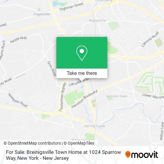 For Sale: Breinigsville Town Home at 1024 Sparrow Way map