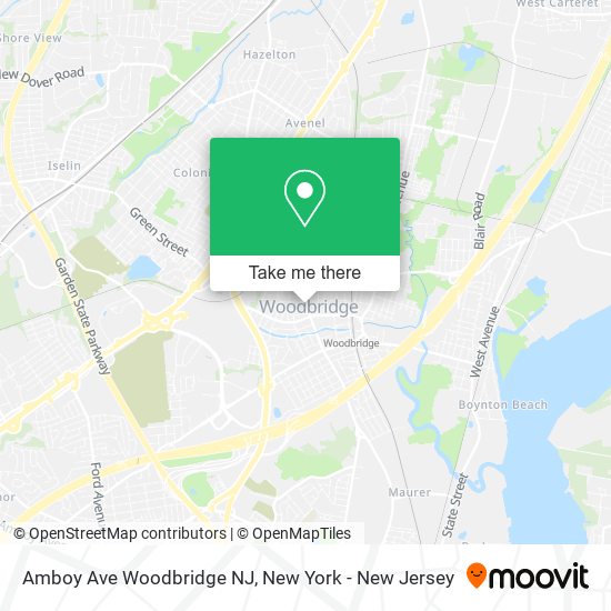 Amboy Ave Woodbridge NJ map