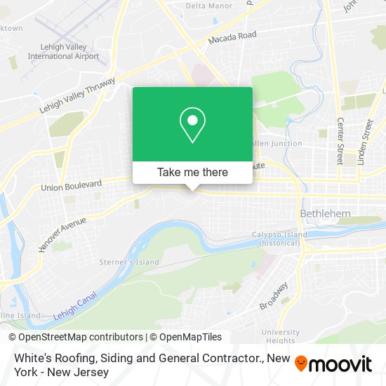 Mapa de White's Roofing, Siding and General Contractor.