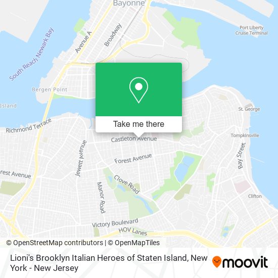 Lioni's Brooklyn Italian Heroes of Staten Island map