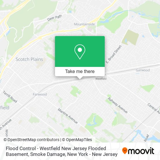 Flood Control - Westfield New Jersey Flooded Basement, Smoke Damage map