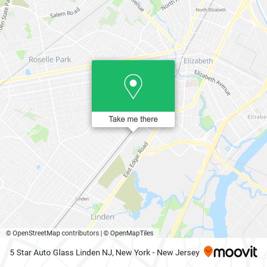 Mapa de 5 Star Auto Glass Linden NJ