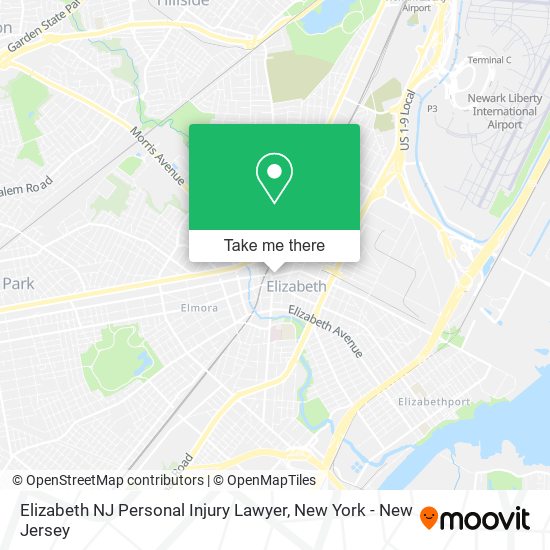 Elizabeth NJ Personal Injury Lawyer map