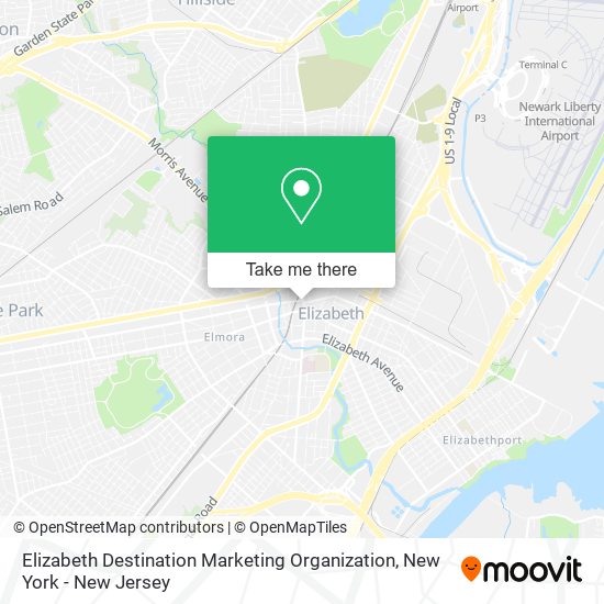 Mapa de Elizabeth Destination Marketing Organization