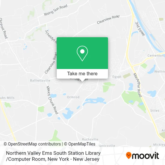 Northern Valley Ems South Station Library /Computer Room map