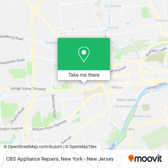 Mapa de CBS Appliance Repairs