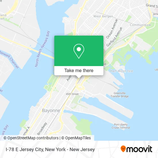 I-78 E Jersey City map