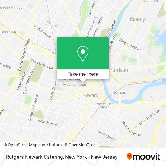 Rutgers Newark Catering map