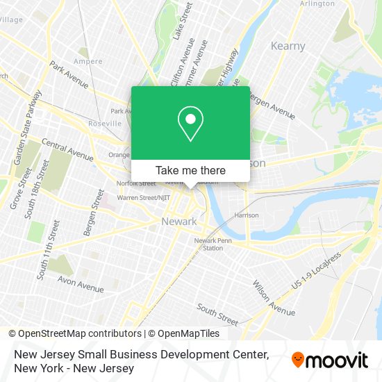 Mapa de New Jersey Small Business Development Center