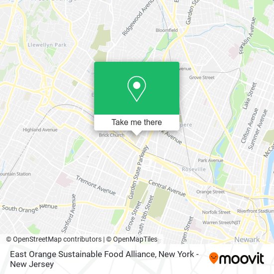 East Orange Sustainable Food Alliance map