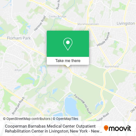 Mapa de Cooperman Barnabas Medical Center Outpatient Rehabilitation Center in Livingston