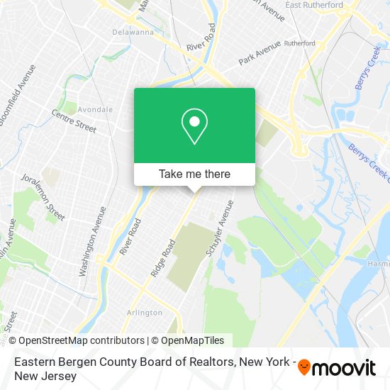 Eastern Bergen County Board of Realtors map