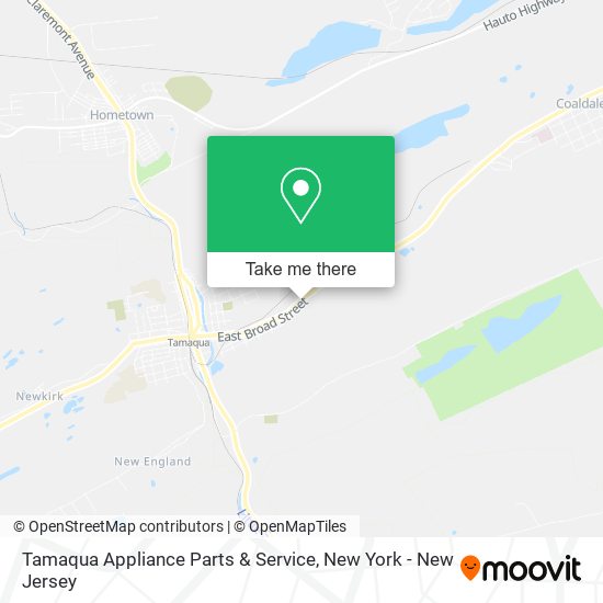 Tamaqua Appliance Parts & Service map