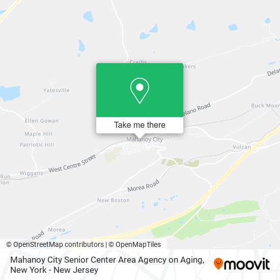 Mahanoy City Senior Center Area Agency on Aging map