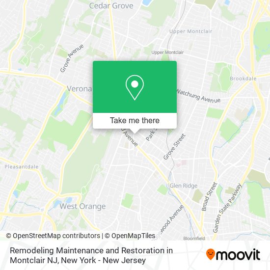 Remodeling Maintenance and Restoration in Montclair NJ map