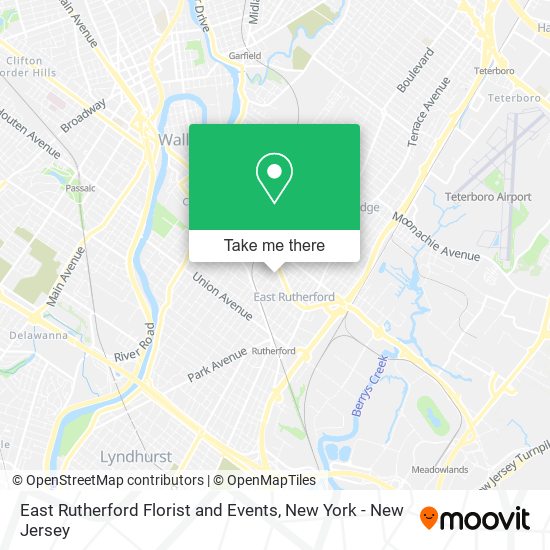 East Rutherford Florist and Events map