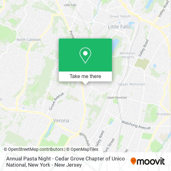 Mapa de Annual Pasta Night - Cedar Grove Chapter of Unico National