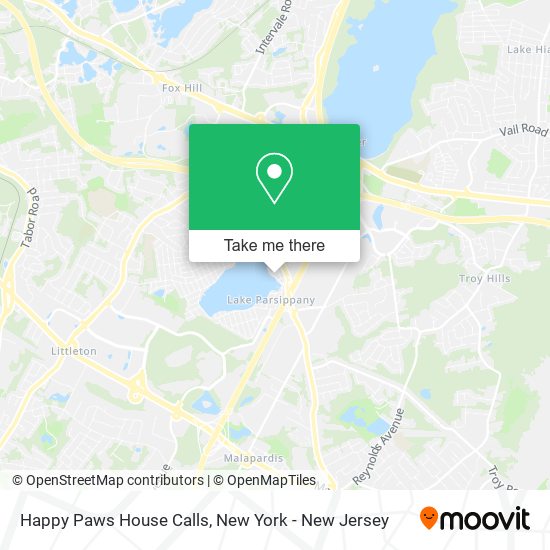 Happy Paws House Calls map