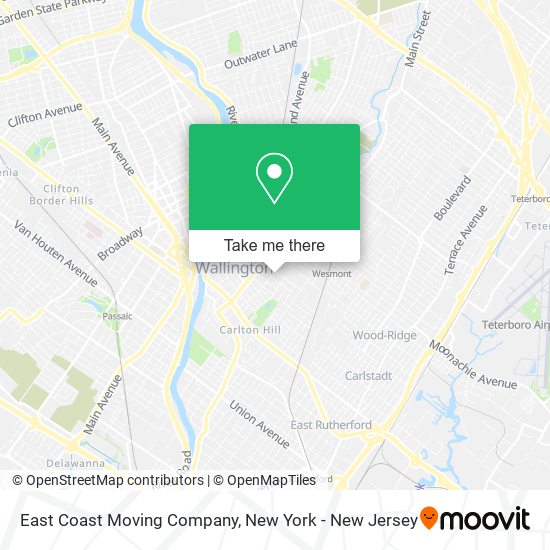 Mapa de East Coast Moving Company