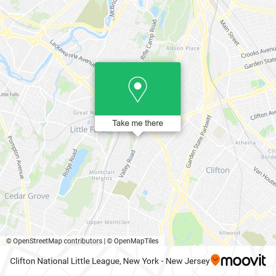 Clifton National Little League map