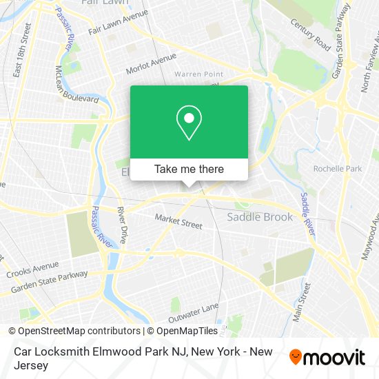 Car Locksmith Elmwood Park NJ map