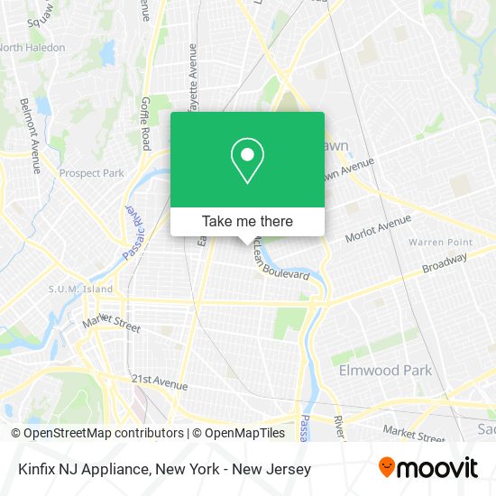 Mapa de Kinfix NJ Appliance