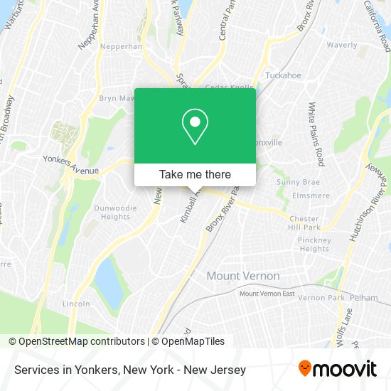 Services in Yonkers map