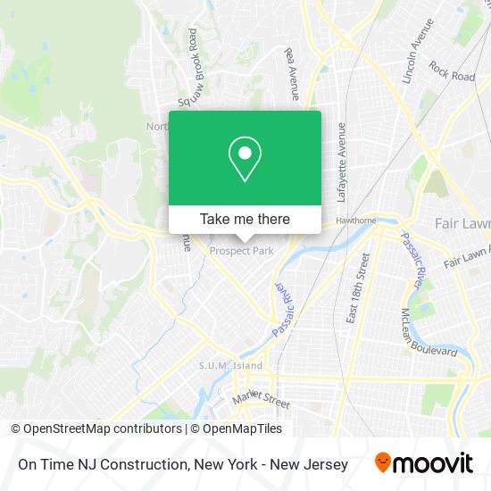 Mapa de On Time NJ Construction